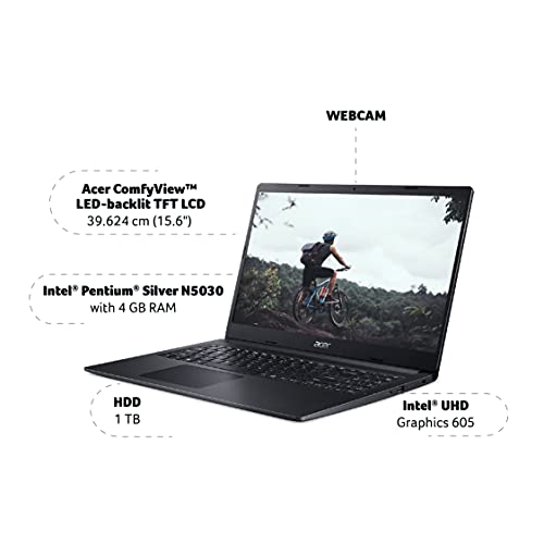 Acer Extensa 15 Thin & Light Intel Processor Pentium Silver N5030 15.6 inches(39.6cm) (4GB RAM/1TB HDD/Windows 10 graphic Card/Black/1.9 Kg, Acer Extensa 15 Thin & Light Intel Processor Pentium Silver N5030 15.6 inches(39.6cm) (4GB RAM/1TB HDD/Windows 10 graphic Card/Black/1.9 Kg,