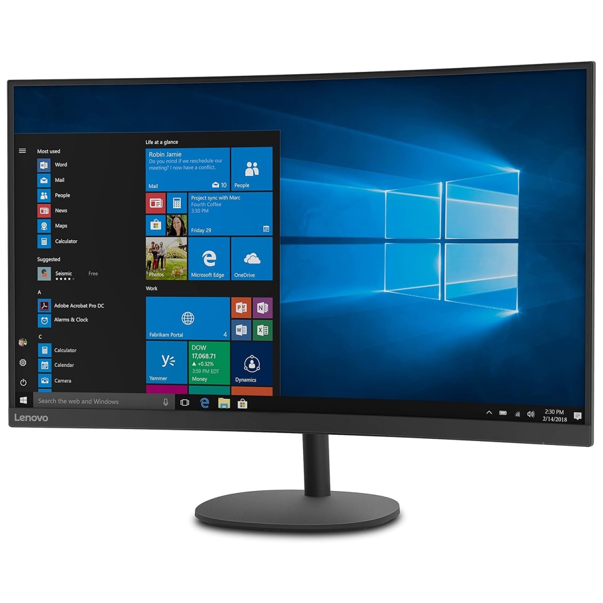 Lenovo D-Series 31.5 inch 2K QHD Curved Monitor 75Hz Raven Black
