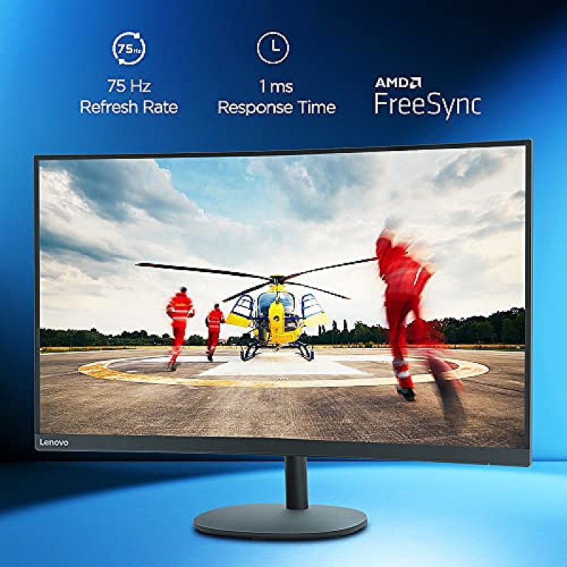 Lenovo D-Series 31.5 inch 2K QHD Curved Monitor 75Hz Raven Black