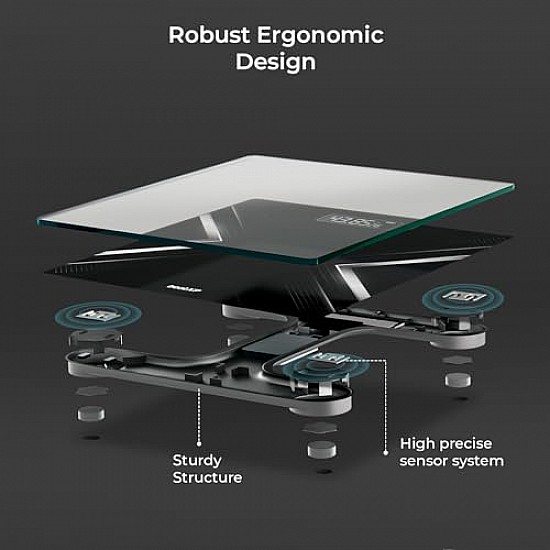 beatXP Gravity X Digital Weight Machine For Body Weight with Thick Tempered Glass, Best Bathroom Weighing Scale with LCD Display 