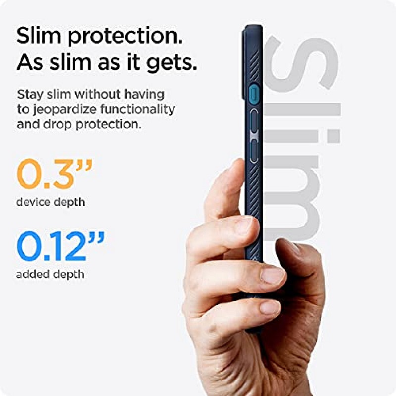 Spigen Liquid Air Back Cover Case Compatible with iPhone 13 (TPU | Navy Blue)