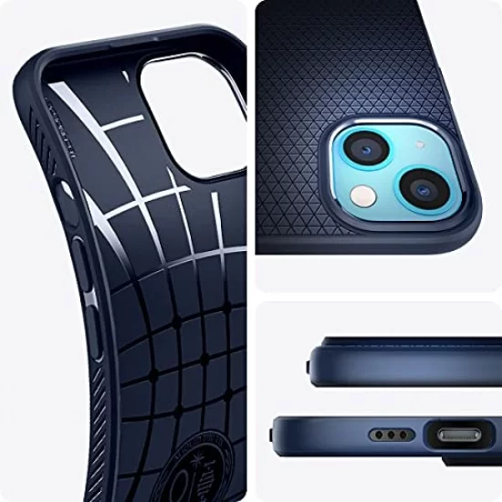 Spigen Liquid Air Back Cover Case Compatible with iPhone 13 (TPU | Navy Blue)