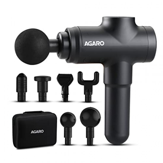 AGARO Strike Handheld Percussion Massage Gun, Rechargeable (Black)