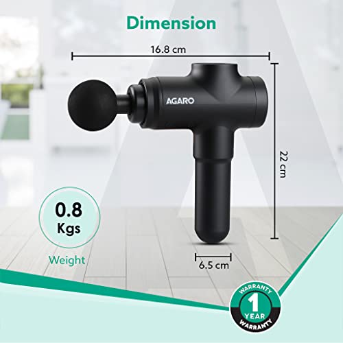 AGARO Strike Handheld Percussion Massage Gun, Rechargeable (Black) AGARO Strike Handheld Percussion Massage Gun, Rechargeable (Black)