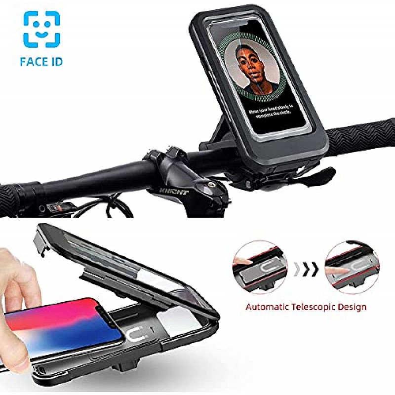 AIRTREE  Bike Phone Mount Waterproof Cell Phone Holder 360 Rotation Motorcycle Phone Case Universal Bicycle Handlebar 