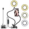 Tukzer 3.5" LED Selfie Ring Light with Phone Holder |Flexible Arm Desk Mount Clamp for Live Stream, Makeup, Online Meetings, 