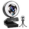 Tukzer HD 1080P Webcam with Microphone and Ring Light, Plug and Play Web Camera (TZ-WC1)