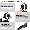 Tukzer HD 1080P Webcam with Microphone and Ring Light, Plug and Play Web Camera (TZ-WC1)