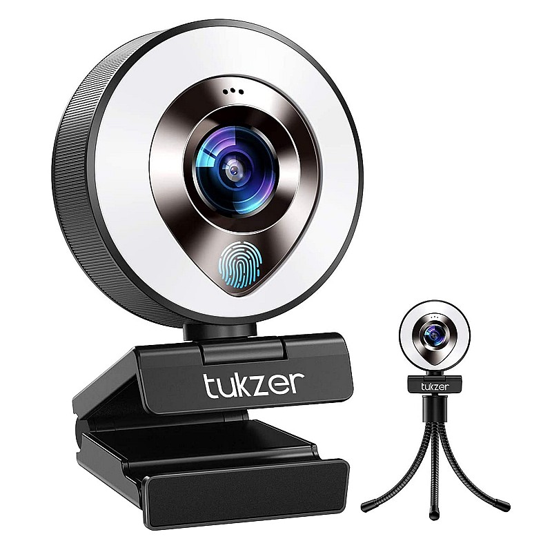 Tukzer HD 1080P Webcam with Microphone and Ring Light, Plug and Play Web Camera (TZ-WC1)