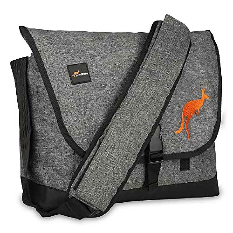 Protecta Leap Crossbody Laptop Messenger Bag Grey