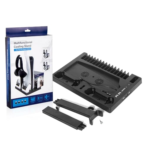 New World For PS5 Vertical Stand for PS5 Digital Edition and Disc Edition Console with Cooling Fan New World For PS5 Vertical Stand for PS5 Digital Edition and Disc Edition Console with Cooling Fan