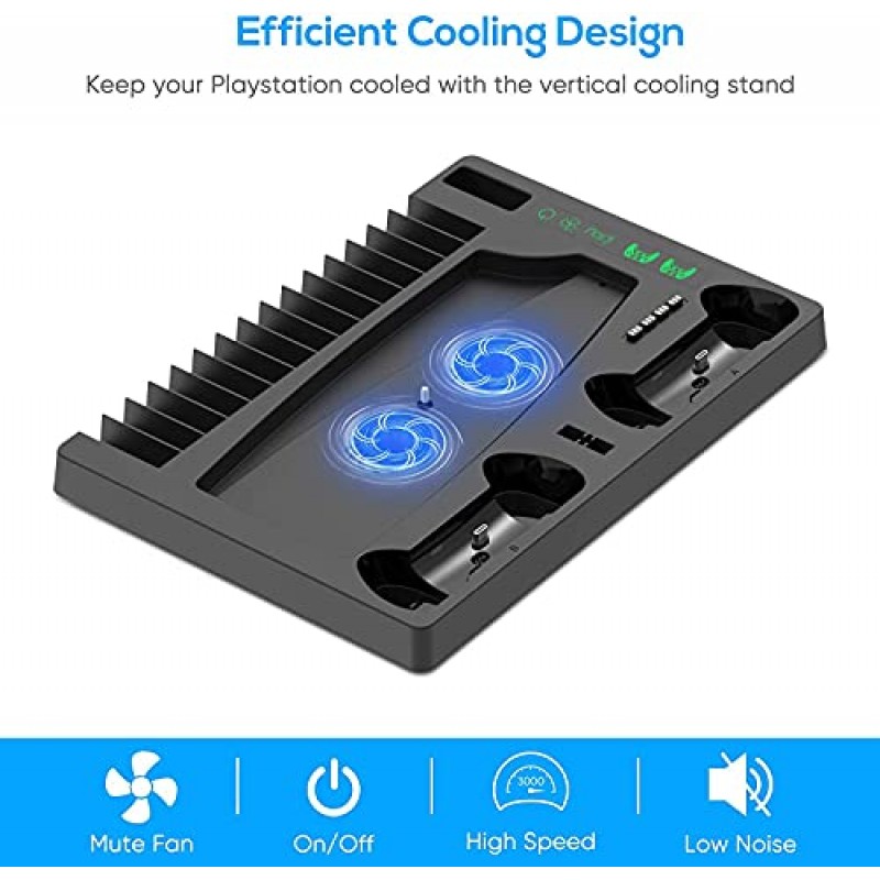 New World For PS5 Vertical Stand for PS5 Digital Edition and Disc Edition Console with Cooling Fan