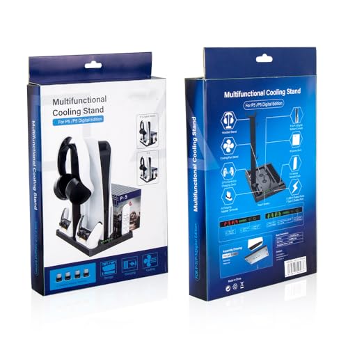 New World For PS5 Vertical Stand for PS5 Digital Edition and Disc Edition Console with Cooling Fan New World For PS5 Vertical Stand for PS5 Digital Edition and Disc Edition Console with Cooling Fan