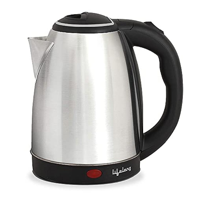 Lifelong LLEK15 Electric Kettle 1.5L with Stainless Steel Body, Easy and Fast Boiling of Water for Instant Noodle (black)