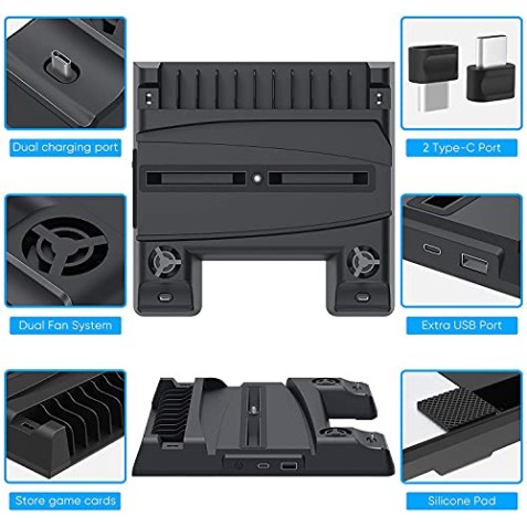 New World Cooling Stand for PS5 Dual Controller Charging stand Charging Dock Vertical Stand for PS5 Playstation5 New World Cooling Stand for PS5 Dual Controller Charging stand Charging Dock Vertical Stand for PS5 Playstation5