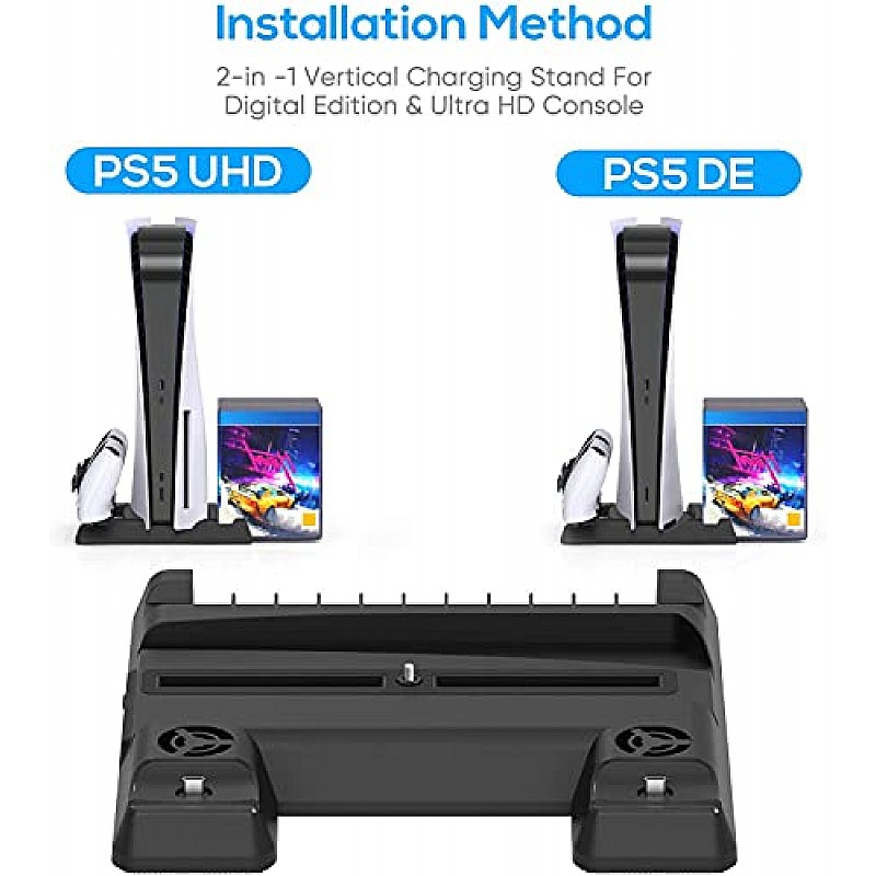 New World Cooling Stand for PS5 Dual Controller Charging stand Charging Dock Vertical Stand for PS5 Playstation5