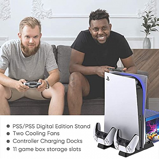 New World Cooling Stand for PS5 Dual Controller Charging stand Charging Dock Vertical Stand for PS5 Playstation5