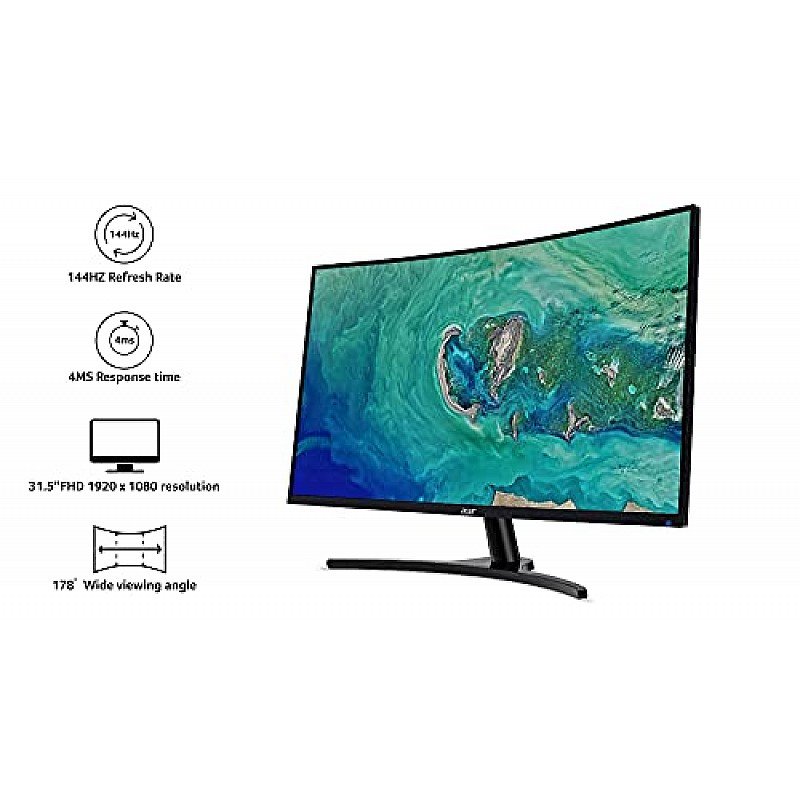 Acer ED322QR 31.5 Inch (80.01 cm) Full HD Curved VA Backlit LED Monitor 144Hz Refresh Rate Black