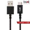 boAt Type-C A400 Type-C to USB A 2 Mtrs Cable 3A Fast Charging And 480mbps Data Transmission (Black)