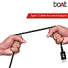 boAt Type-C A400 Type-C to USB A 2 Mtrs Cable 3A Fast Charging And 480mbps Data Transmission (Black)