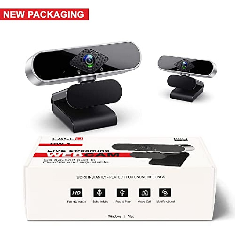 CASE U HW1 1080P Webcam with Microphone 360 Rotation Plug and Play Pro Streaming USB 2.0 HD 