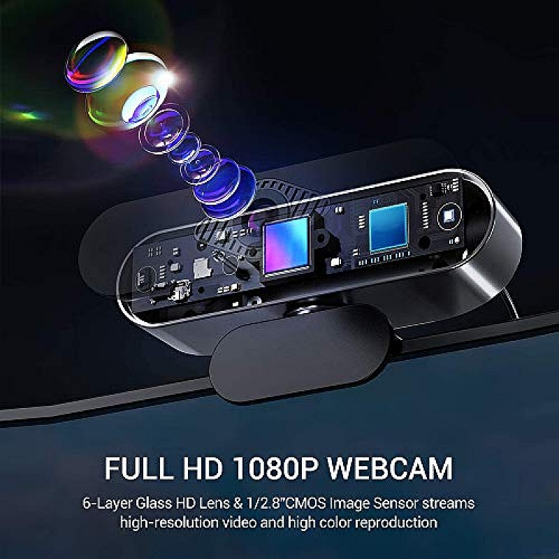 CASE U HW1 1080P Webcam with Microphone 360 Rotation Plug and Play Pro Streaming USB 2.0 HD 