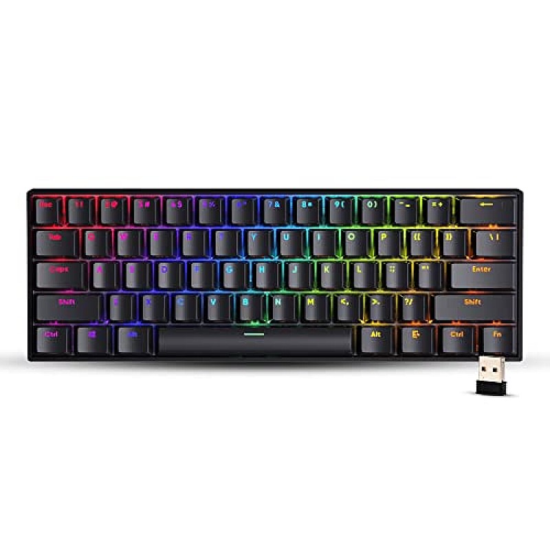 Zebronics ZEB-MAX NINJA wireless mechanical keyboard with 3 Bluetooth connections, 2.4GHz Nano receiver (Black)