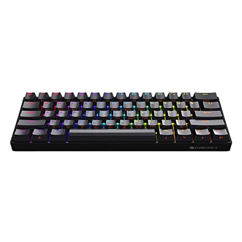 Zebronics ZEB-MAX NINJA wireless mechanical keyboard with 3 Bluetooth connections, 2.4GHz Nano receiver (Black)