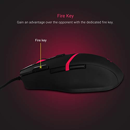 Zebronics Zeb-Tempest Plus 8-Button Wired Gaming Mouse with Rapid Fire Key, 6400 DPI Sensor, Rubber Finish, RGB Lights Zebronics Zeb-Tempest Plus 8-Button Wired Gaming Mouse with Rapid Fire Key, 6400 DPI Sensor, Rubber Finish, RGB Lights