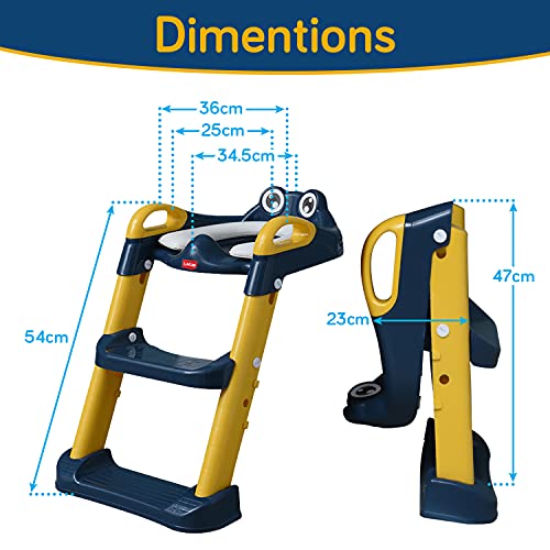 LuvLap trainer potty seat with ladder, potty seat cum toilet seat, Fits all standard size toilets for 1 + Year child (Yellow & Blue) LuvLap trainer potty seat with ladder, potty seat cum toilet seat, Fits all standard size toilets for 1 + Year child (Yellow & Blue)