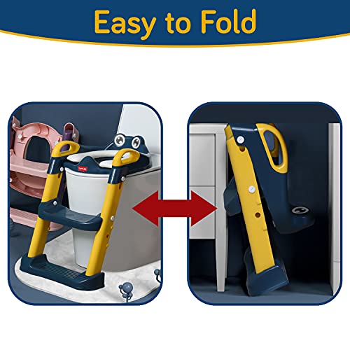 LuvLap trainer potty seat with ladder, potty seat cum toilet seat, Fits all standard size toilets for 1 + Year child (Yellow & Blue) LuvLap trainer potty seat with ladder, potty seat cum toilet seat, Fits all standard size toilets for 1 + Year child (Yellow & Blue)