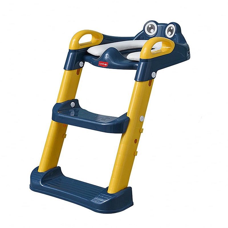 LuvLap trainer potty seat with ladder, potty seat cum toilet seat, Fits all standard size toilets for 1 + Year child (Yellow & Blue)