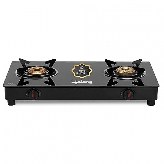 Lifelong 2 Burner Gas Stove Top for Kitchen (Black, LLGS912)