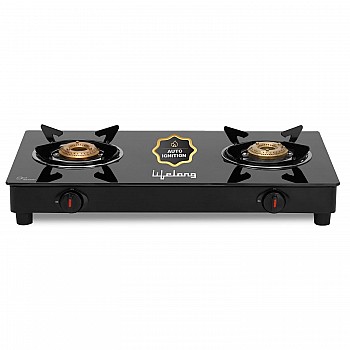 Lifelong 2 Burner Gas Stove Top for Kitchen (Black, LLGS912)