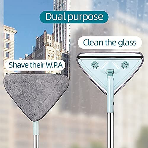 AIRTREE Rotatable Triangle Mop with Long Handle, Microfiber Flat Floor mop Rotatable Cleaning Brush Glass Wiper Window (Multicolor) AIRTREE Rotatable Triangle Mop with Long Handle, Microfiber Flat Floor mop Rotatable Cleaning Brush Glass Wiper Window (Multicolor)