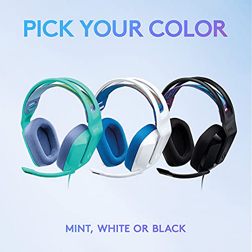 Logitech G335 Lightweight Gaming Wired Over Ear Headphones with Mic White Logitech G335 Lightweight Gaming Wired Over Ear Headphones with Mic White