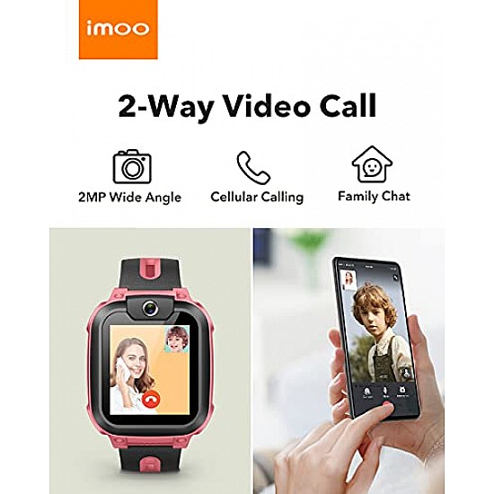 IMOO Watch Phone Z1 Kids Smart Watch, 4G Kids Smartwatch Phone with Long-Lasting Video (Pink)