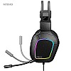 Nitho Titan PRO 7.1 Surround Gaming Headset with Cardioid Microphone Over-Ear Wired Gaming Headphones with RGB LED Black