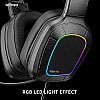 Nitho Titan PRO 7.1 Surround Gaming Headset with Cardioid Microphone Over-Ear Wired Gaming Headphones with RGB LED Black