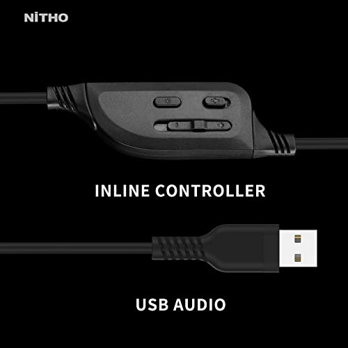 Nitho Titan PRO 7.1 Surround Gaming Headset with Cardioid Microphone Over-Ear Wired Gaming Headphones with RGB LED Black Nitho Titan PRO 7.1 Surround Gaming Headset with Cardioid Microphone Over-Ear Wired Gaming Headphones with RGB LED Black