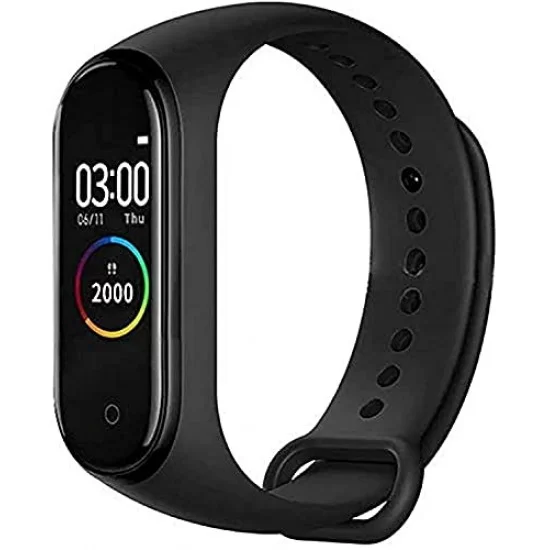 AIRTREE Smart Band M4 Bluetooth Fitness Smart Watch with Waterproof Body Functions Like Steps & Calorie Counter, Black)