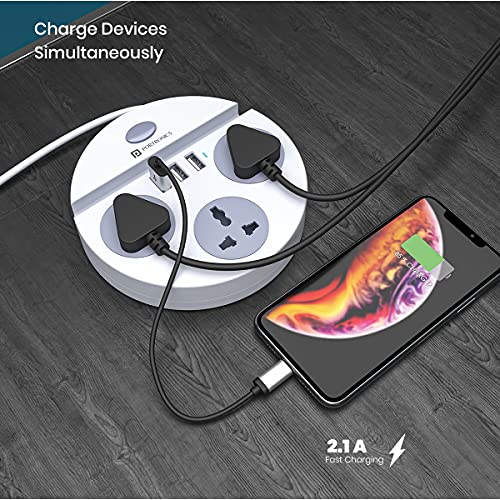 Portronics Power Plate 5 1500W Power Converter with USB Charger & Mobile Holder 3AC Socket + 3USB Ports I 1.5 m Cord Length ( White) Portronics Power Plate 5 1500W Power Converter with USB Charger & Mobile Holder 3AC Socket + 3USB Ports I 1.5 m Cord Length ( White)