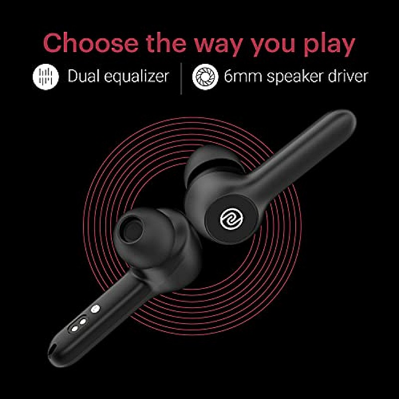 Noise Buds VS201 V2 in-Ear Truly Wireless Earbuds with Dual Equalizer Total 14-Hour Playtime Full Touch Control (Charcoal Black)