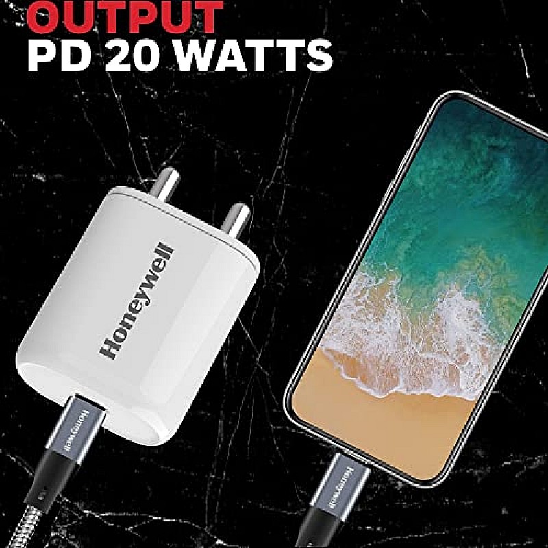 Honeywell Zest Charger PD20W, BIS Certified, Type C Fast Wall Charger, Ultra-Fast Charging  White