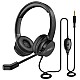 Eksa H12 Wired Over Ear Headphones With Mic Pc Computer, Noise Cancelling