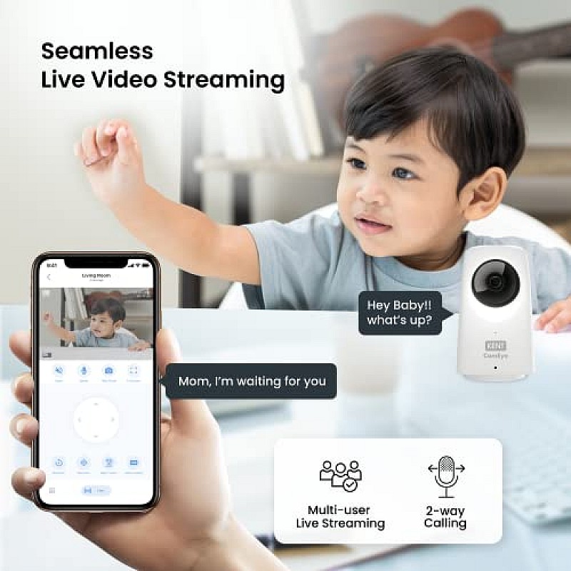 Kent CamEye HomeCam 360 CCTV WiFi Security IP Camera Full HD 1080p, Night Vision Made in India