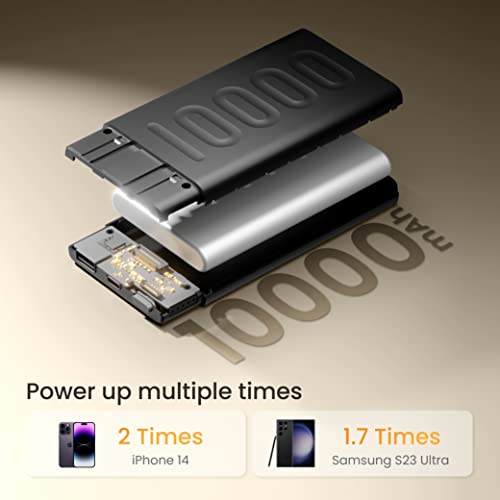 Ambrane 10000mAh Slim Power Bank, 20W Fast Charging, Dual Output, Type C PD (Input & Output), Quick Charge (Stylo 10K, Black) Ambrane 10000mAh Slim Power Bank, 20W Fast Charging, Dual Output, Type C PD (Input & Output), Quick Charge (Stylo 10K, Black)