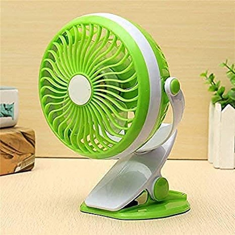 AIRTREE  Mini Battery Operated Clip Toy Fan, Small Portable Fan Powered by Rechargeable Battery 