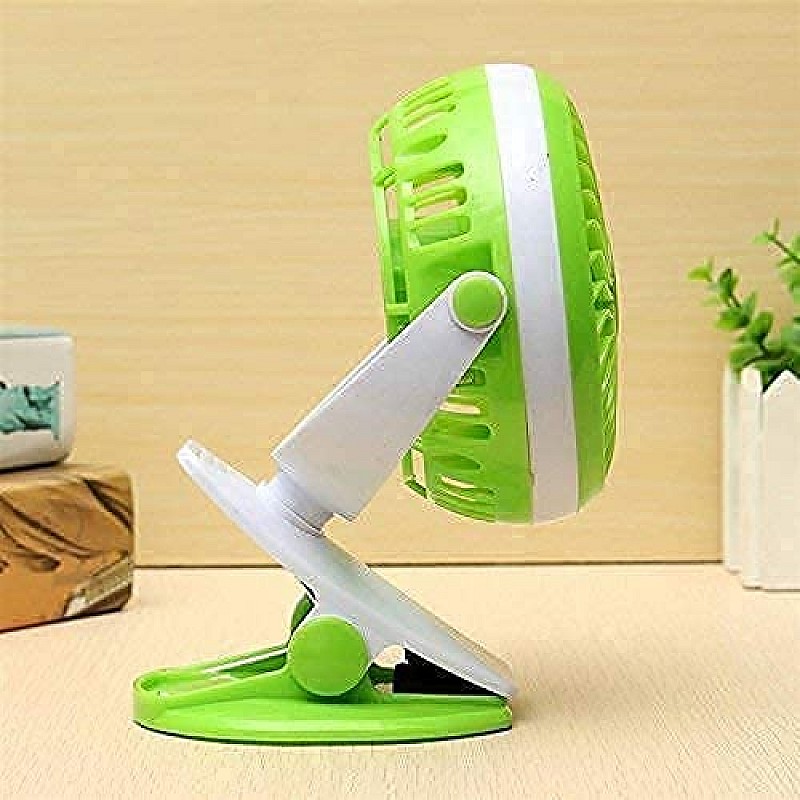 AIRTREE  Mini Battery Operated Clip Toy Fan, Small Portable Fan Powered by Rechargeable Battery 