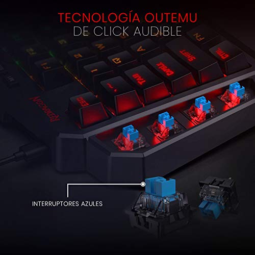 Redragon K585-blue switch DITI One-Handed RGB Mechanical Blue Switches, Type-C Professional Wired Gaming Keyboard (Black) Redragon K585-blue switch DITI One-Handed RGB Mechanical Blue Switches, Type-C Professional Wired Gaming Keyboard (Black)